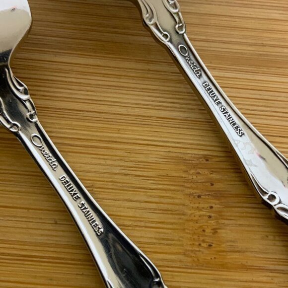 Oneida Deluxe Mozart Stainless Steel 2 Salad Forks Replacement Flatware 80s - Picture 4 of 4